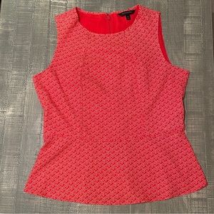 Banana Republic peplum fitted & flared red patterned size 10 women blouse